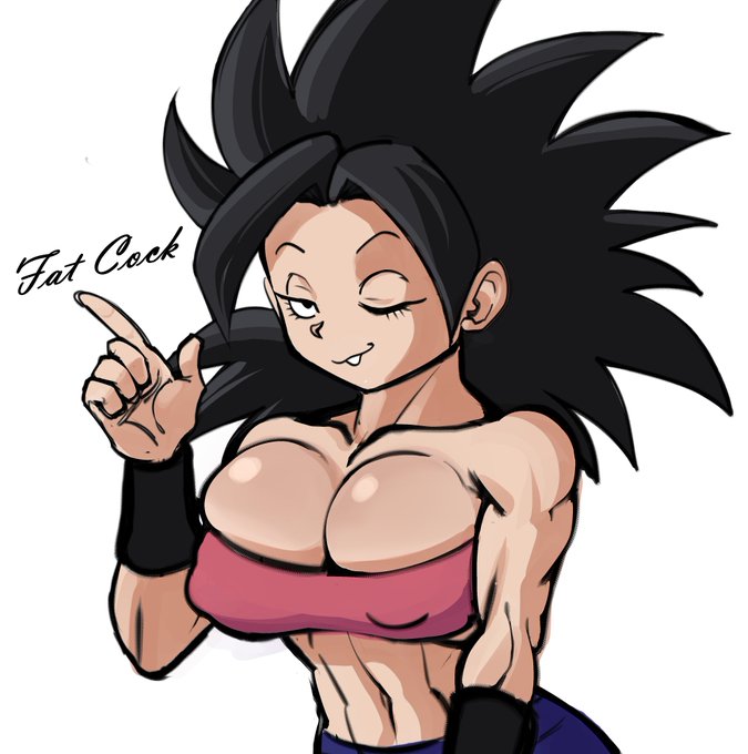 1girls, big breasts, breasts, caulifla, dragon ball, dragon ball super, female, pseudocel, solo, solo female, tight clothing, tight fit, tomboy, tube top, tubetop