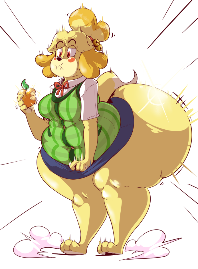 1girls animal_crossing ass ass_expansion female female_only huge_ass isabelle_(animal_crossing) nintendo solo solo_female tagme thaddeusmcboosh