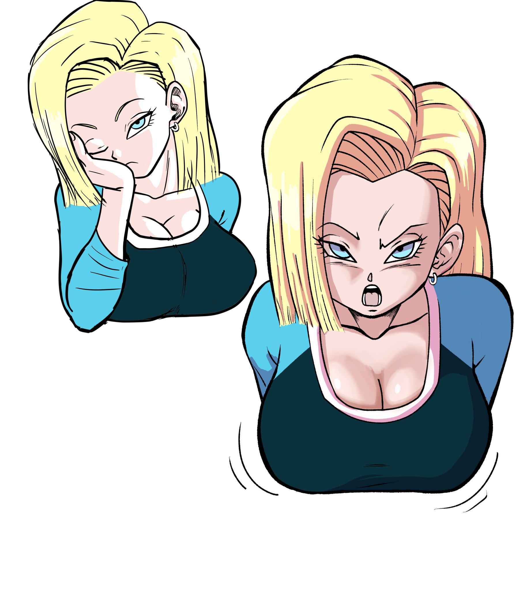 android 18, breasts, dragon ball, dragon ball z, female, pseudocel
