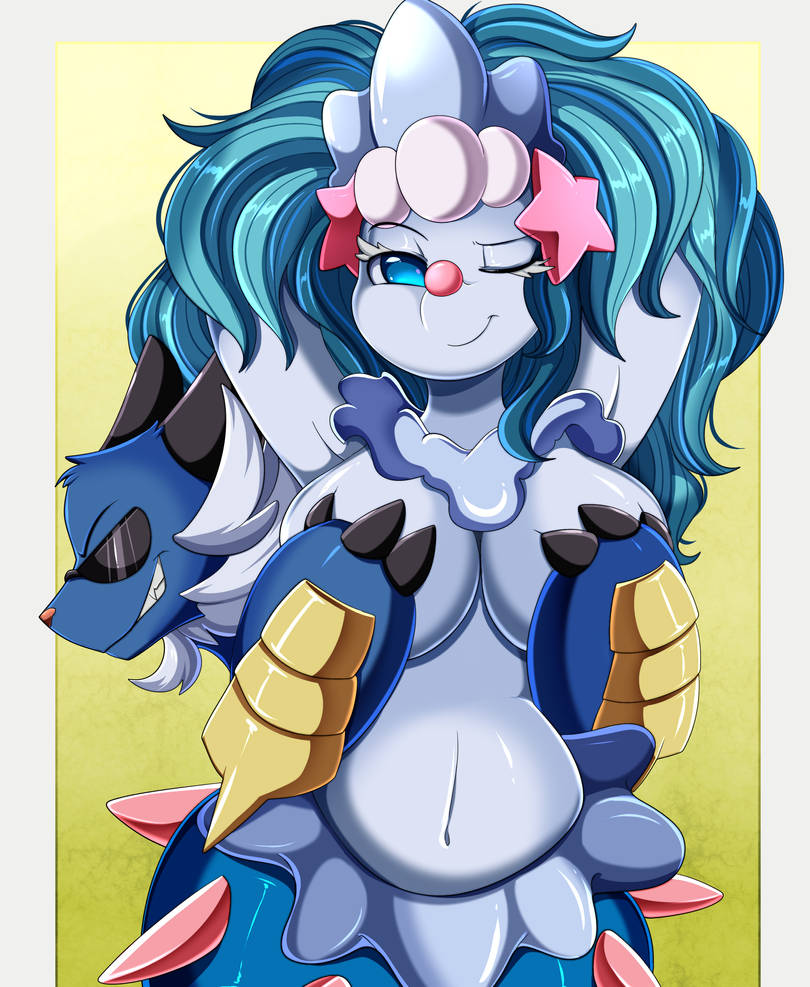 1girls fan_characters female pokemon pridark primarina samurott