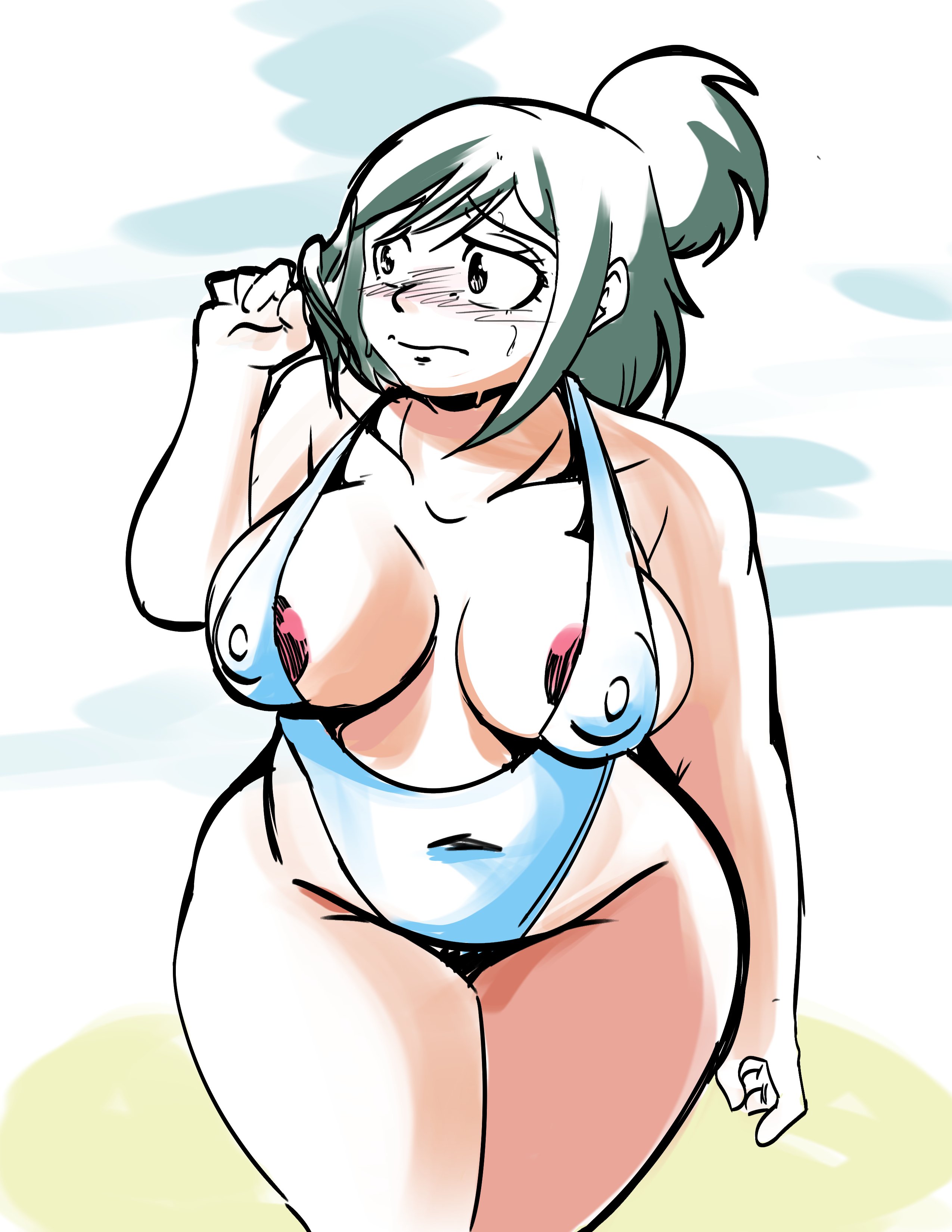 1girls, areolae, big breasts, breasts, chubby, chubby female, female, green hair, huge breasts, inko midoriya, large breasts, laundrymom, mature female, milf, mother, my hero academia, nipple bulge, solo, thick thighs, thighs, voluptuous, wide hips