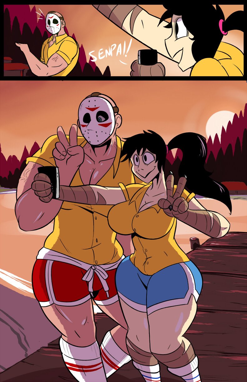 1boy 1boy1girl 1girls creepypasta cute friday_the_13th jason_voorhees momo_(creepypasta) muscular nightmare_waifu tagme ultimatez uztweetys wholesome