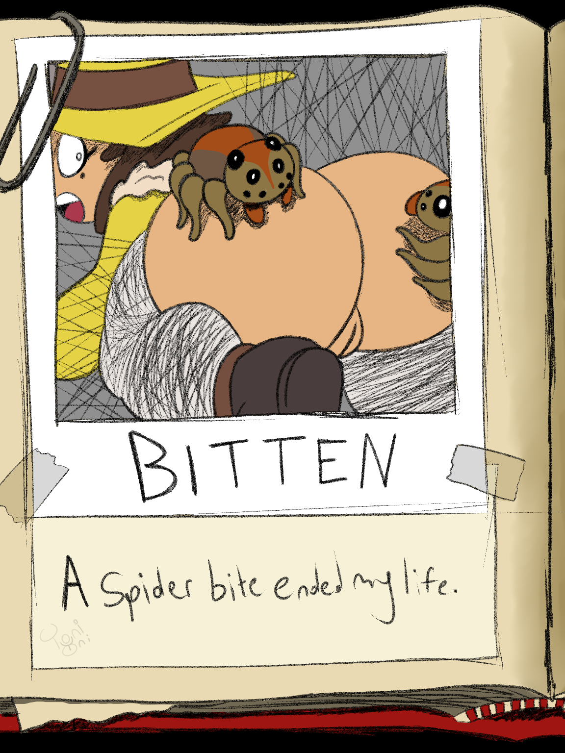 1girls, ana spelunky, ass, beauty mark, brown hair, female, hat, pussy, spelunky, spelunky 2, spider, toni oni, web bondage, zoophilia