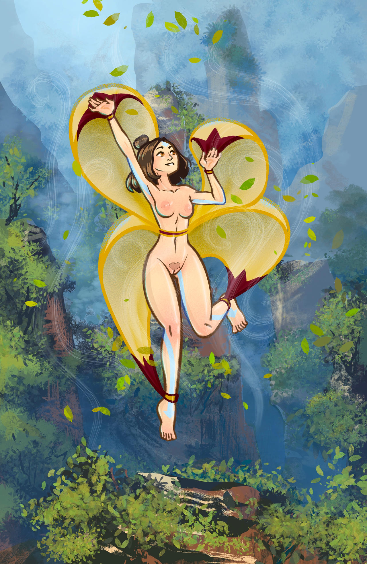 1girls 2021 action_pose adorable aged_up air_nomad airbender_tattoo airbending algae anklet areolae armpit arms_above_head ass_visible_through_thighs athletic_female avatar_legends barefoot bob_cut breasts brown_eyes brown_hair casual_nudity clavicle cleft_of_venus completely_nude contraption cute diving feet female floating flowing_hair flying foot_up forest front_view full_body glistening_hair hair_bun happy heart-shaped_pubic_hair hip_bones inguinal_ligament innie_pussy jinora knees levitation light-skinned_female light_brown_eyes looking_up matching_hair/eyes medium_breasts midair naked nature navel_line nickelodeon nipples nonsexual_nudity nude nude_female outdoor_nudity outdoors parachute pelvic_line perky_breasts pink_nipples pubic_hair pussy round_breasts shaped_pubic_hair shiny_hair shoulder_length_hair slim_girl small_breasts smile smooth_skin solo solo_female straight_leg tattoo the_legend_of_korra thick_thighs thigh_gap thin_female thin_waist toes trees wholesome wind zimaja_(artist)