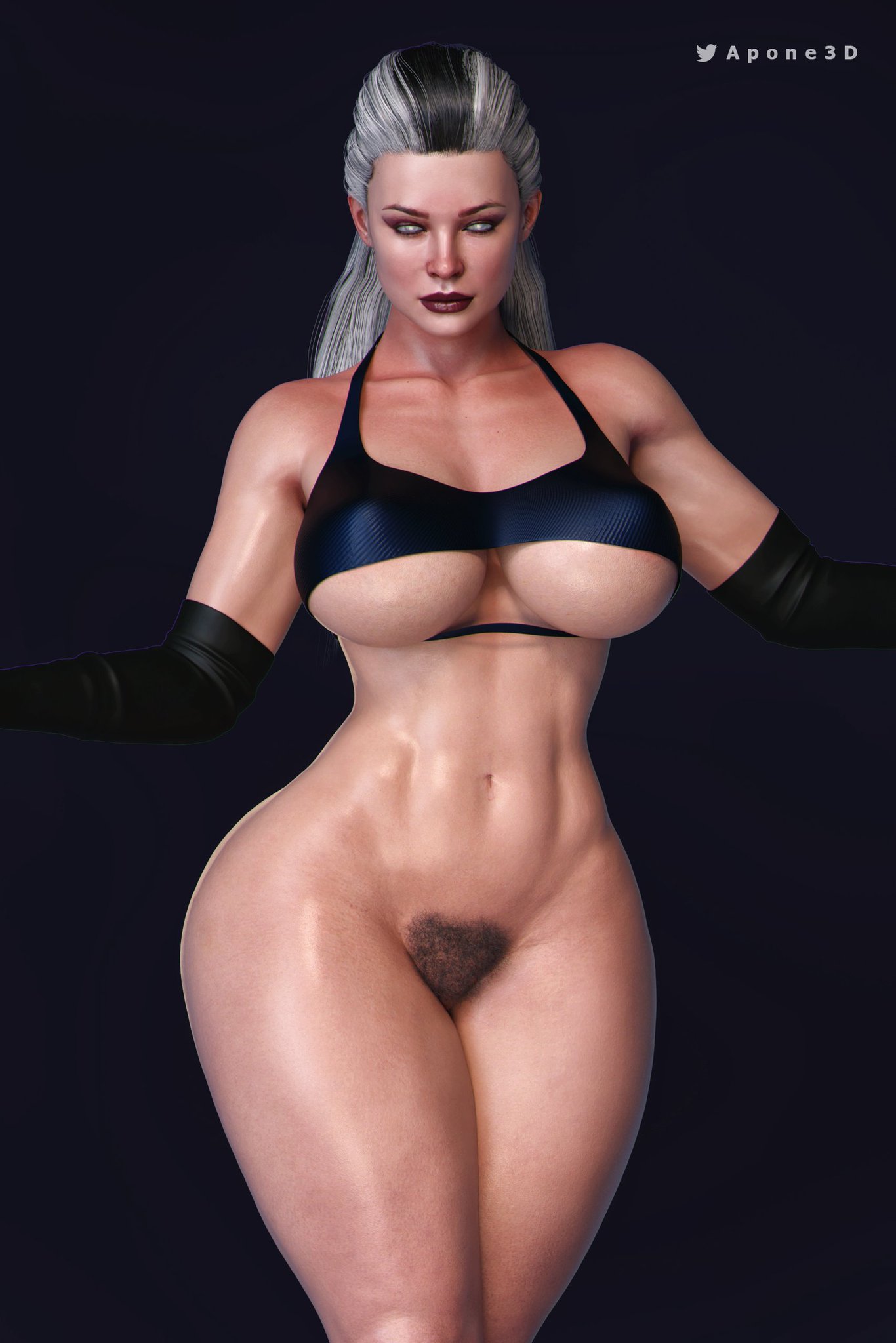 1girls, 3d, apone3d, ass, big ass, big breasts, black and white hair, bottomless, bra, breasts, female, female only, gloves, higher resolution available, light skin, light-skinned female, looking at viewer, milf, mortal kombat, mortal kombat 11, pubic hair, simple background, sindel, solo, solo female, thick thighs, underboob, voluptuous, wide hips