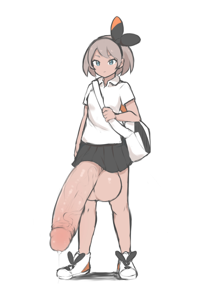 1futa, balls, bea (pokemon), big balls, big penis, big testicles, censored, clothed, clothed futa, clothing, dark skin, dark-skinned futa, dickgirl, exposed penis, flaccid, ftnranat, futa only, futanari, giant penis, huge cock, huge penis, hyper, hyper penis, intersex, large balls, large penis, large testicles, mosaic censoring, penis, penis out, pokemon, pokemon ss, precum, sagging penis, short hair, solo, solo futa, standing, testicles, thick penis, topless, veiny penis