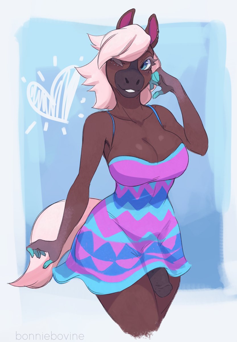 1futa, 2021, animal crossing, animal genitalia, animal penis, anthro, big breasts, big penis, bonnie bovine, bottomless skirt, breasts, cleavage, dark skin, dark-skinned futa, dickgirl, equine, equine penis, erection under clothes, erection under skirt, furry, futa only, futanari, half-erect, horse, horsecock, huge breasts, intersex, nintendo, penis, penis out, penis under clothes, penis under skirt, reneigh (animal crossing), skirt, skirt lift, solo, wide hips