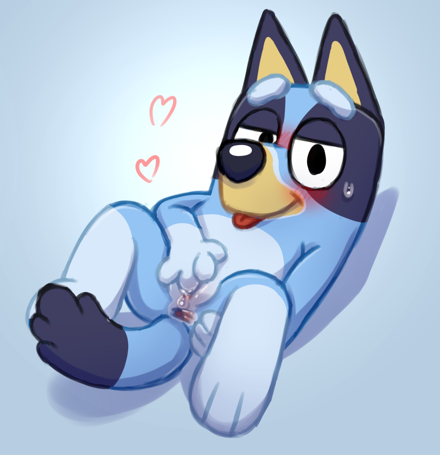 1girls anthro anus asshole_opened_wide bluey_(bluey) bluey_(series) bluey_(show) bluey_heeler blush canine cartoony cub female fingering looking_at_viewer love_heart masturbation no_humans polygon5 puppy pussy smile solo sweat tongue_out vaginal_juices young