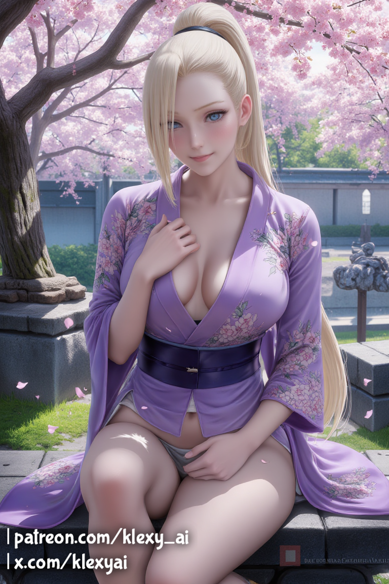 ai_generated alternate_version_available arm arms ass belt bench big_breasts blonde_female blonde_hair blue_eyed blue_eyed_female blue_eyes blue_eyes_female blush boruto:_naruto_next_generations cherry_blossom_tree clothed clothed_female clothing day daylight daytime exposed_panties feet female feminine feminine_body fully_clothed fully_clothed_female grass hair_covering_eye hair_over_one_eye hand_on_breast hand_on_own_panties hand_on_panties ino_yamanaka japanese japanese_clothes japanese_clothing japanese_female klexyai knee knees lips long_hair looking_at_viewer mature mature_female naruto naruto_(series) naruto_shippuden neck nipple nipples nose not_furry open_clothes open_clothing outdoors outside pale-skinned_female pale_skin panties patreon patreon_username ponytail shiny shiny_clothes shiny_skin shounen_jump sitting sitting_on_bench smooth smooth_hair smooth_skin thick_thighs thickthighs voluptuous voluptuous_female