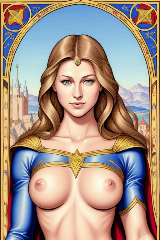 ai_generated female kara_zor-el medieval nudity stained_glass supergirl supergirl_(cw)