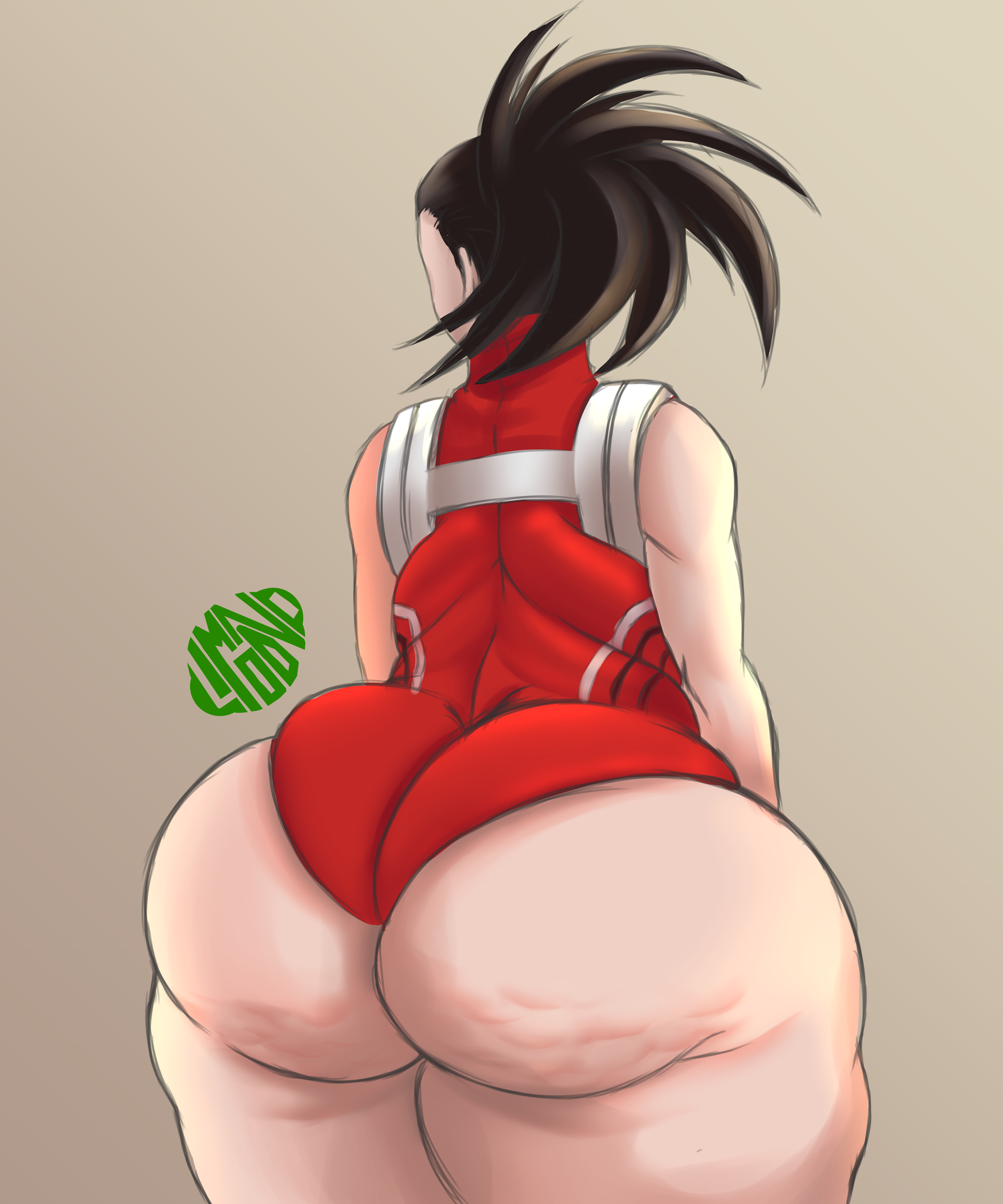 ass, big ass, big butt, bottom heavy, cellulite, chubby, chubby female, fat ass, female, hero outfit (mha), huge ass, human, human female, large ass, leotard, light-skinned female, limondo, momo yaoyorozu, my hero academia, solo, superheroine, teenager