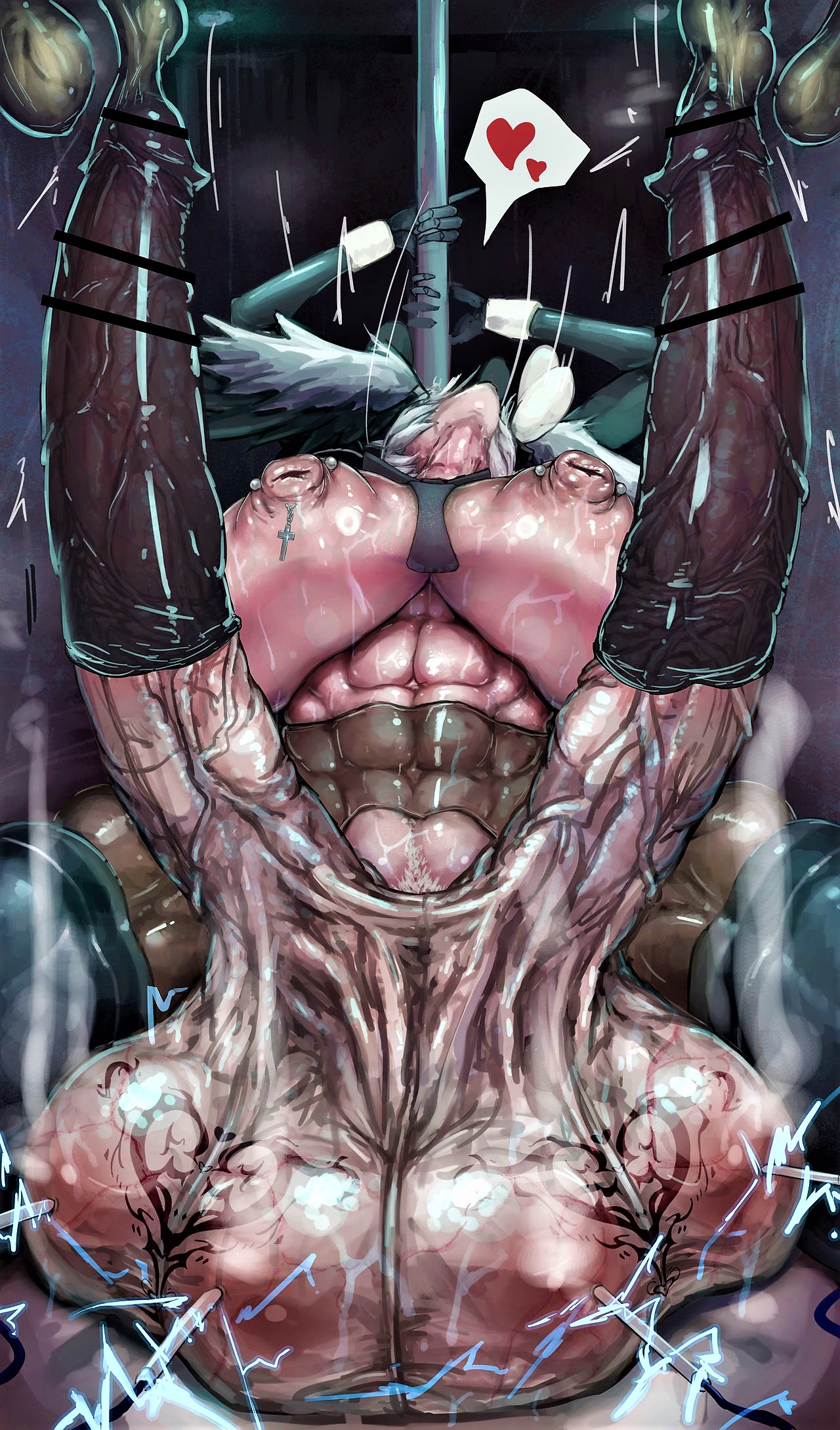 1futa, abs, areolae, back arching orgasm, balls, balls tattoo, bar censor, breasts, canvassolaris, censored, condom filling, condom on penis, cum, cumshot, diphallia, diphallism, ejaculation, electricity, electrostimulation, erection, faceless, faceless character, faceless futa, futa only, futanari, green hair, hands-free, handsfree ejaculation, head thrown back, heart, huge balls, huge breasts, huge cock, humanoid, humanoid penis, hyper, hyper balls, hyper penis, intersex, kemono friends, light skin, light-skinned futa, multi balls, multi genitalia, multi penis, muscular, muscular futa, nipples, nude, orgasm, paid reward, pale skin, penis, pole, pole dancing, shoebill (kemono friends), short hair, sitting, solo, spread legs, tongue, tongue out, twintails