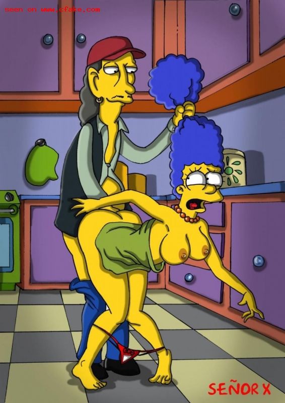 cheating cheating_wife kitchen marge_simpson netorare senor_x sex the_simpsons