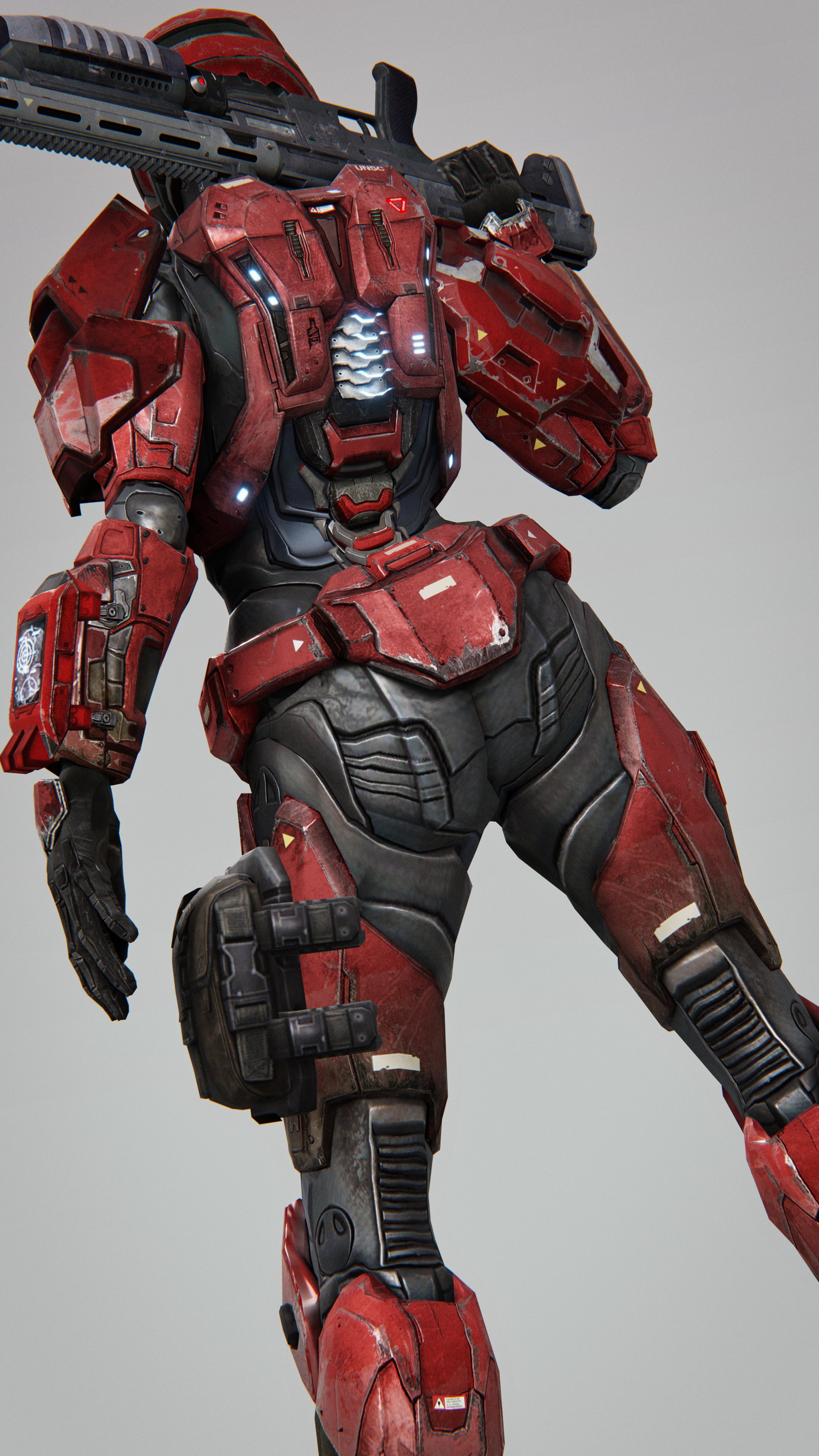 3d, armor, ass, clothed, female, female only, fully clothed, halo (series), llamasarepink, spartan (halo), weapon