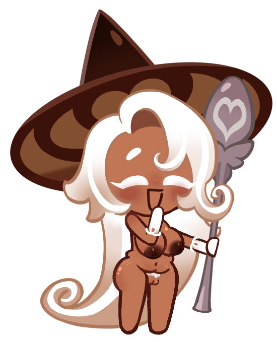 1girls, areolae, cookie run, female, latte cookie (cookie run), milky bug (artist), solo female, stretch marks
