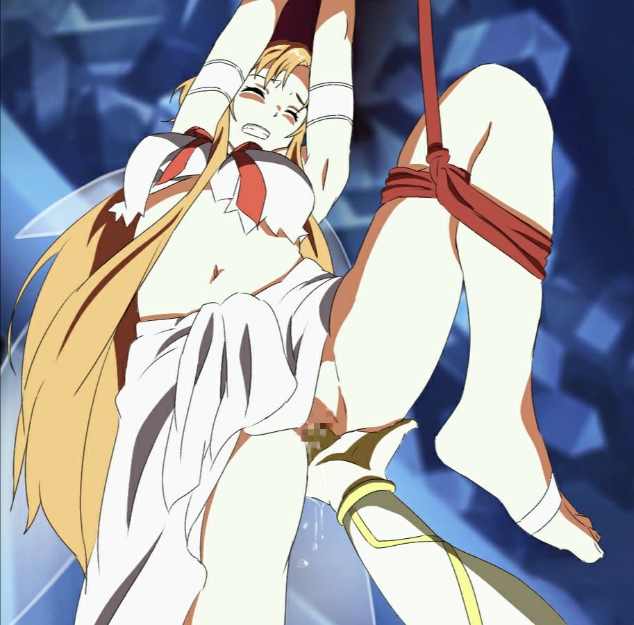 artist_request bondage bound canon fingering humiliation oberon_(sao) pussy pussy_juice pussy_juice_drip rape sugou_nobuyuki sword_art_online titania_(sao) yuuki_asuna