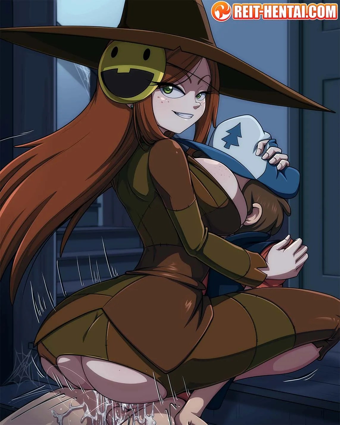 1boy, 1girls, age difference, ass, balls, big ass, big breasts, breasts, clothed, clothed sex, costume, cowgirl position, cum, cum in pussy, cum inside, dipper pines, disney, disney channel, disney xd, female, female penetrated, gravity falls, halloween, huge ass, huge breasts, large ass, male, male penetrating, male penetrating female, male/female, older female, older female and younger male, penis, penis in pussy, pussy, red hair, reit, sex, straight hair, testicles, vaginal, vaginal insertion, vaginal penetration, vaginal sex, wendy corduroy, younger male