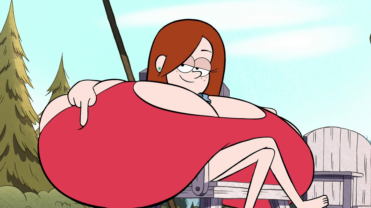 1girls, breast expansion, breast growth, breast growth (enlargement), breasts, brown hair, disney, disney channel, disney xd, expansion, female, gigantic breasts, gravity falls, hyper, hyper breasts, lifeguard, long hair, screenshot edit, smooth skin, tomboy, wendy corduroy