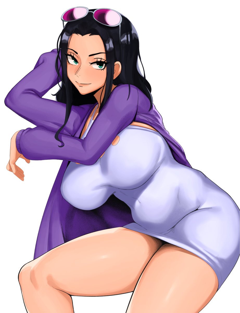 1girls big_breasts breasts eyewear_on_head female female_only kevbot large_breasts looking_at_viewer nico_robin one_piece post-timeskip solo sunglasses_on_head