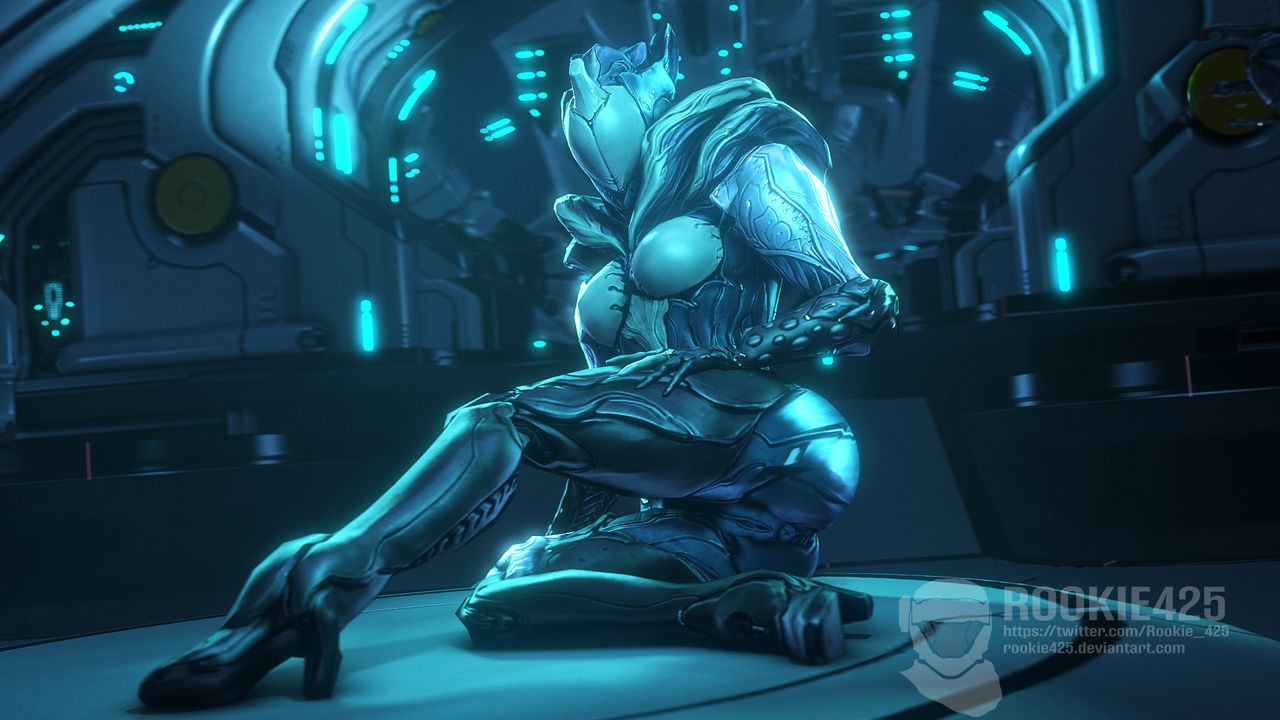 1girls, 3d, alien girl, anus, ass, female, female focus, female only, helmet, high heels, pussy, rookie425, saryn (warframe), warframe