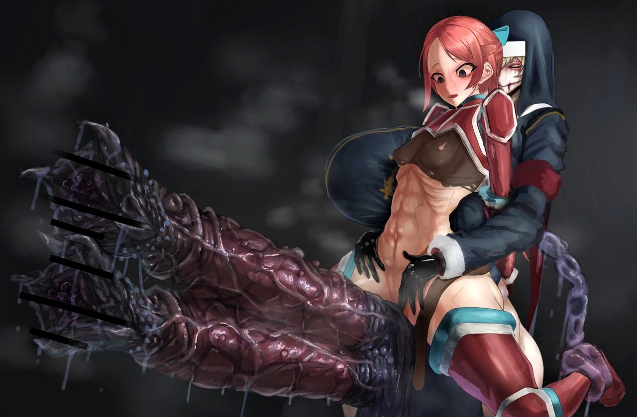 1futa, 1girls, balls, bottomless, breasts, canvassolaris, clothed, clothing, demon, diphallia, diphallism, duo, female, futa on female, futanari, grotesque, huge breasts, huge cock, human, humanoid, hyper, hyper penis, intersex, light skin, light-skinned female, light-skinned futa, long penis, messy, monster, mostly clothed, multi genitalia, multi penis, nasty, nun, pale skin, partially clothed, penis, size difference, standing, thick thighs, veins, veiny penis, wide hips