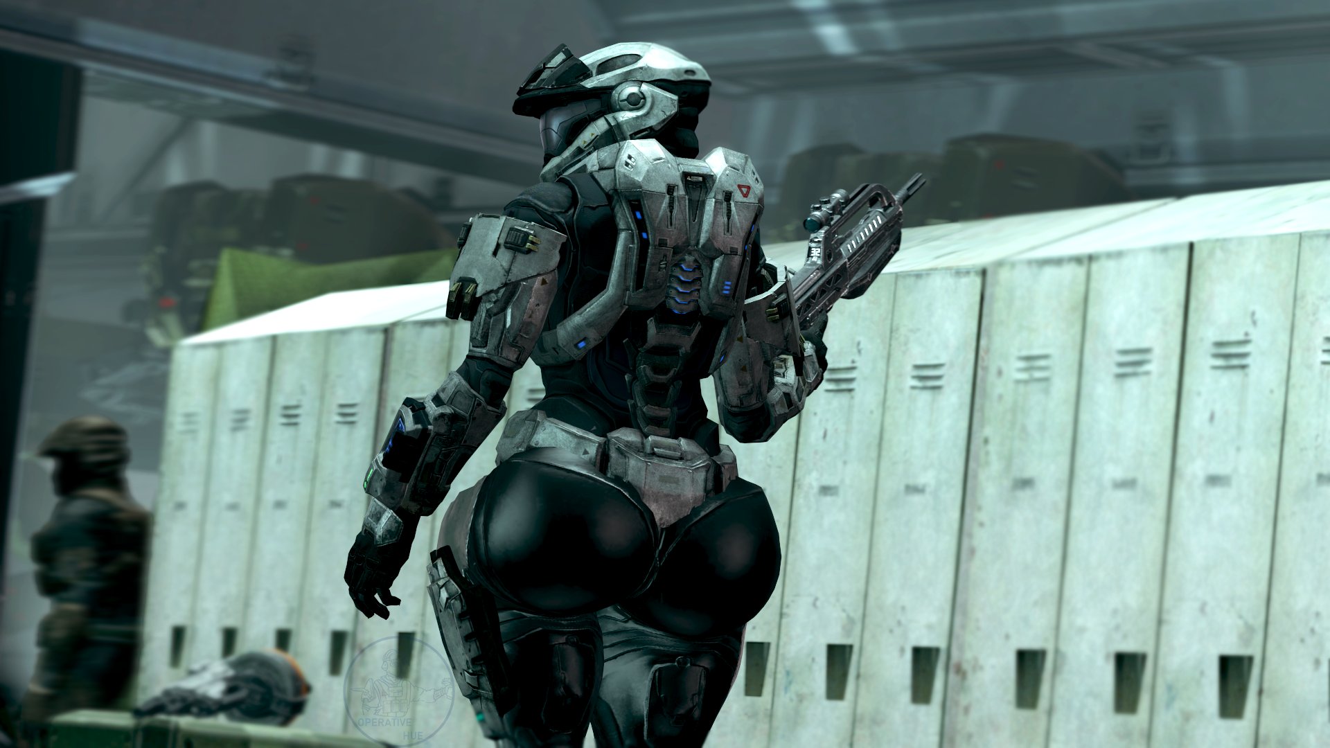3d, armor, ass, halo (series), helmet, large ass, operatorhu3 (artist), spartan (halo), tagme