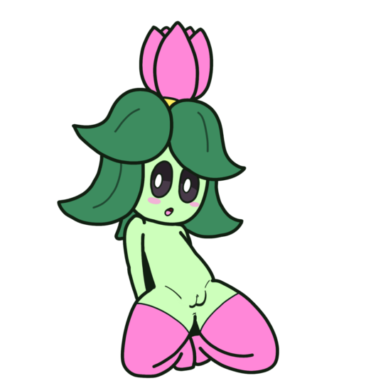 10s 2017 anthro blush dawnleaf female female_focus female_only flat_chest flat_chested flora_fauna hands_behind_back kneeling looking_at_viewer naked naked_stockings no_breasts no_nipples nude nude_female nudity on_knees open_mouth plant plant_humanoid pussy shiny-lilligant stockings stockings_only transparent_background vagina