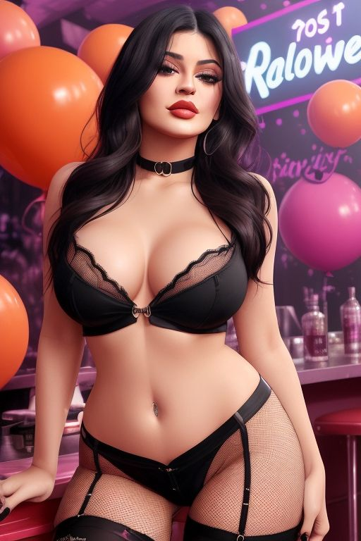 ai_generated big_ass big_breasts big_butt big_lips bitch bitchy black_clothing black_hair bra breasts celebration celebrity cosplay goth goth_clothing goth_girl goth_outfit gothic halloween halloween_party halloween_theme hourglass_figure kylie_jenner lipstick outfit_variant partially_clothed party prostitute_clothes realistic rich_bitch sexy_clothing sexy_pose slutty_clothing slutty_outfit whore