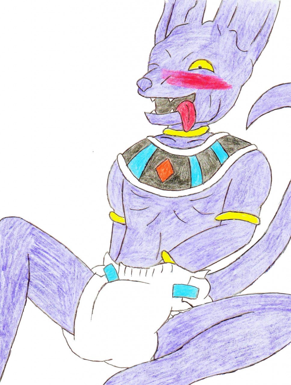 anthro beerus diaper diaperfur dragon_ball dragon_ball_super furry male_only masturbation