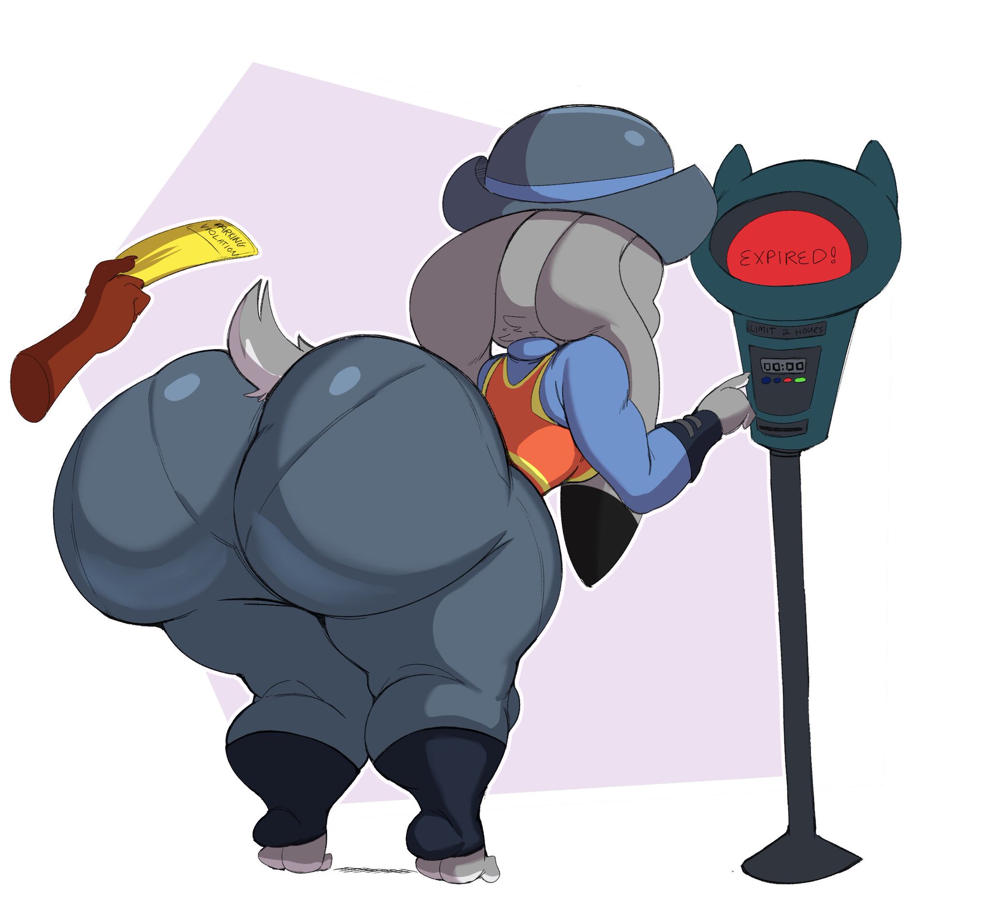 ass, ass focus, big ass, big butt, clothing, disembodied hand, disney, favorite, female, furry, hat, judy hopps, large ass, police, purple yoshi draws, rabbit, shortstack, zootopia