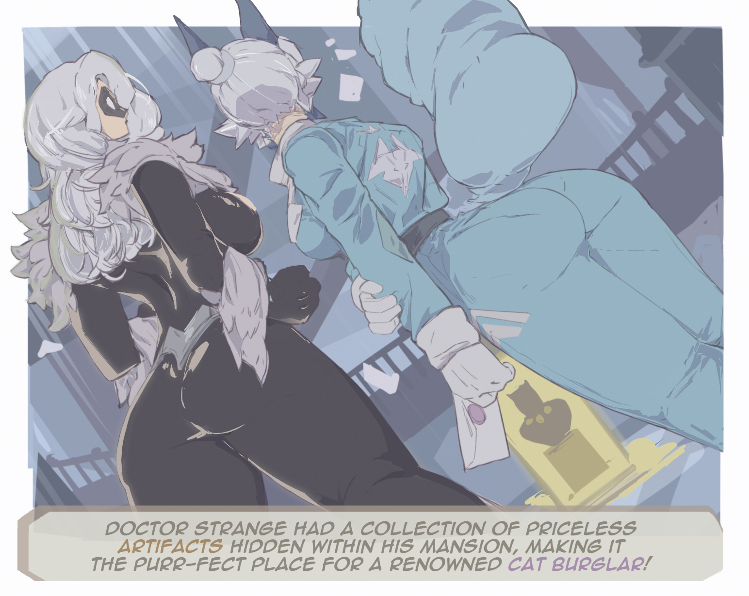 2026, 2d, 2girls, 7 passes, ami han, animal ears, ass, big ass, black bodysuit, black cat (marvel rivals), black cat (marvel), bodysuit, breasts, clawed fingers, clawed gloves, claws, clothed, clothing, felicia hardy, from behind, gloves, large breasts, light skin, light-skinned female, long hair, marvel, marvel comics, marvel rivals, mask, masked, masked female, multiple girls, skin tight, spider-man (series), suit, suit and tie, suit jacket, suit pants, superheroine, tie, tight clothes, tight clothing, white fox (marvel rivals), white fox (marvel), white gloves