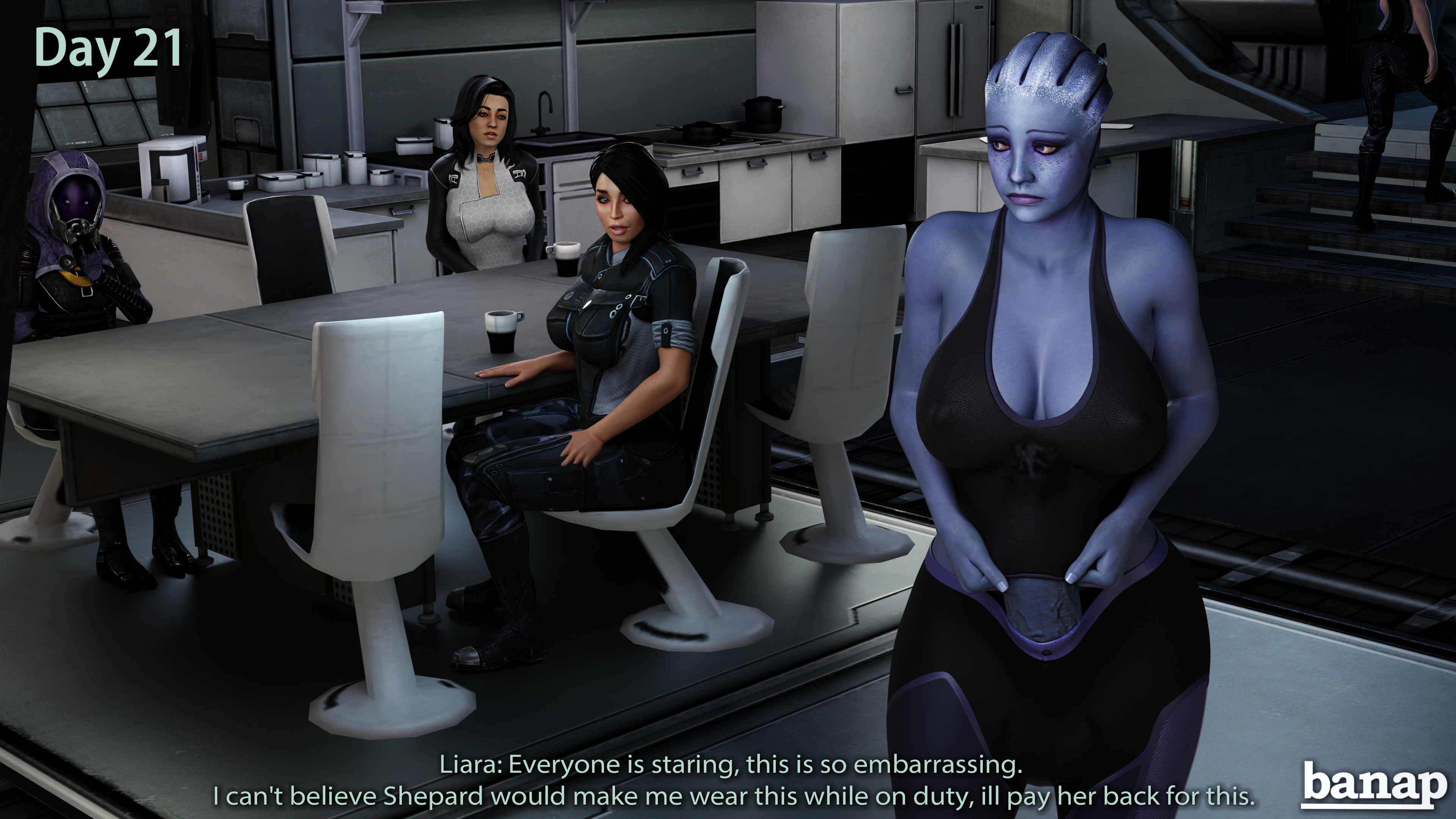 1futa, 3 toes, 3d, 3girls, alien girl, asari, ashley williams, balls, balls bulge, balls under clothes, banap, bioware, blender, breasts, cleavage, comic, comic page, dialogue, dickgirl, embarrassed, embarrassed nude futa, erect nipples, erection, erection under clothes, female, futanari, hiding erection, horny female, huge breasts, huge cock, intersex, liara t'soni, mass effect, miranda lawson, nipple bulge, nipples, no nut november, penis, penis bulge, penis under clothes, precum, precum drip, precum through clothing, quarian, sci-fi, science fiction, scifi, self upload, tali'zorah nar rayya, tenting, text, wide hips