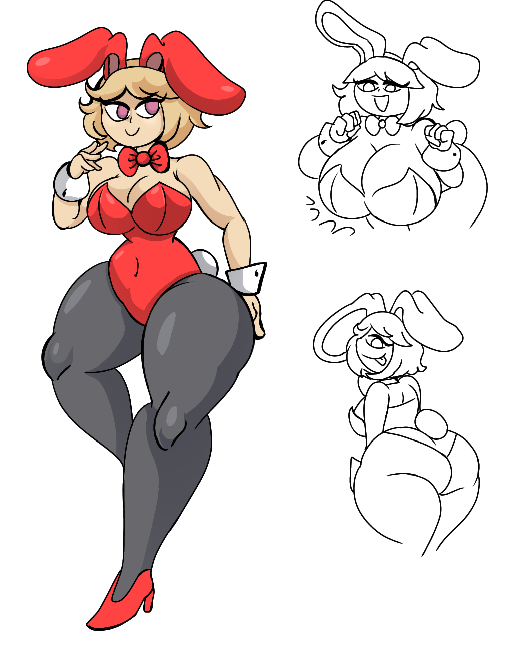 big_ass big_breasts big_butt blonde_hair bunny_ears bunny_girl bunnysuit luiron m.u.g.e.n pink_eyes tiff_lagomorph