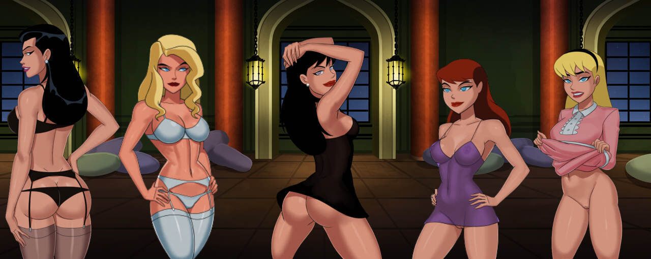 5girls ass barbara_gordon batman:_the_animated_series batman_(series) black_hair blonde_hair blue_eyes bra clothing dat_ass dc dc_comics dcau dinah_lance earrings edit female female_only flashing flashing_pussy garter_belt green_arrow_(series) headband helena_bertinelli justice_league justice_league_unlimited leggings light_skin linda_danvers lingerie lipstick lois_lane lois_lane_(dcau) multiple_girls nightgown nightie no_panties pajama_shirt pajamas panties presenting purple_eyes red_hair see-through something_unlimited stockings sunsetriders7 superheroine superman:_the_animated_series superman_(series)