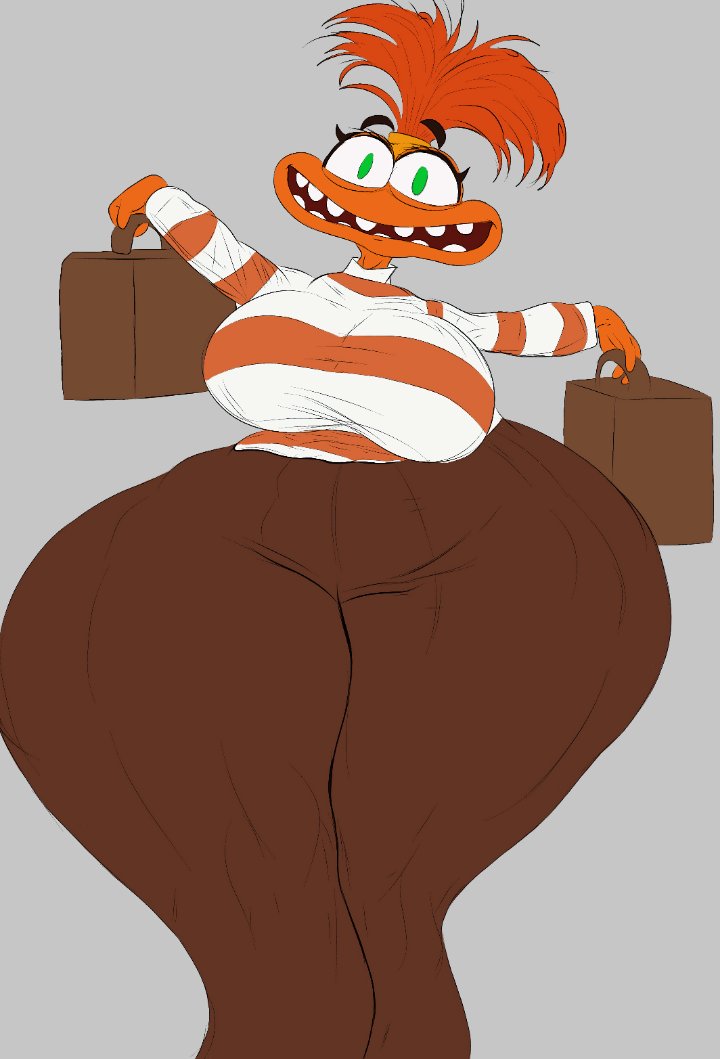 anxiety (inside out), ass, ass bigger than head, ass focus, big ass, big breasts, breasts, clothed, female, female only, huge ass, huge breasts, hyper ass, inside out, inside out 2, senior garabato