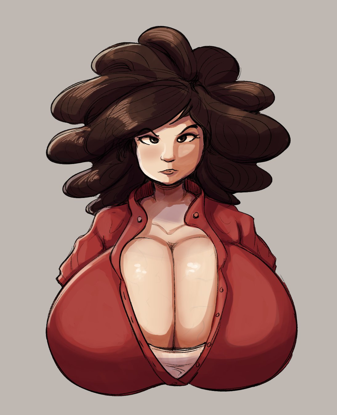 1girls big_breasts big_hair breasts bust_portrait cleavage clothed clothing daya_(lucy_fuchs) female female_only fully_clothed huge_breasts human light-skinned_female light_skin lucy_fuchs solo tagme