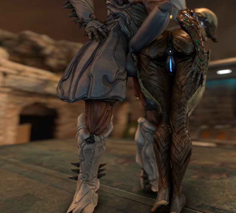 1boy 1boy1girl 1girls 3d ash_(warframe) atlas_(warframe) big_penis dat_ass genderswap hands_on_ass imminent_sex presenting_hindquarters rule_63 warframe white-crow