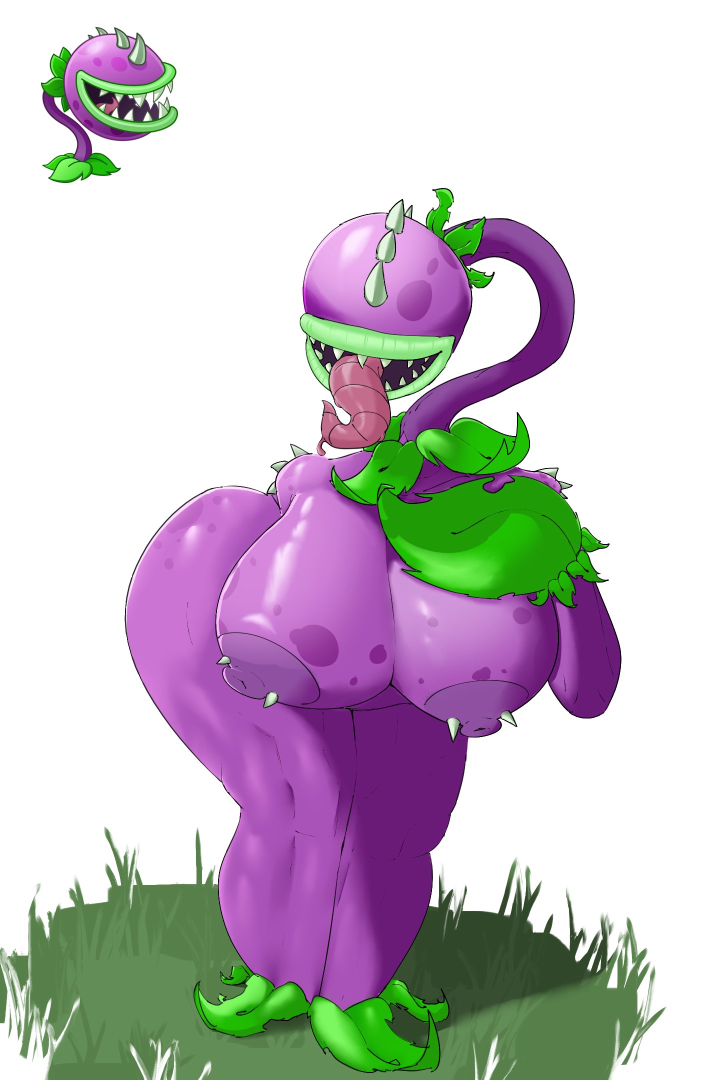 anthro, anthrofied, ass, chomper (pvz), electronic arts, female, female only, flora fauna, ghostivous, piercing, plant, plant humanoid, plantie, plants vs zombies, plants vs. zombies, popcap games, video game character, video games