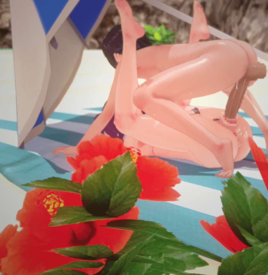 1boy, 1girls, animated, animated gif, ass, balls, beach, beach sex, big ass, big balls, big breasts, big butt, big penis, bikini, bikini top, breasts, censored, completely naked, completely nude, cum, cum inside, domination, fat ass, female, fluids, hongcha03, huge cock, lowres, male, mating press, mosaic censoring, nude, nude male, original, original character, penetration, penis, public, public sex, pussy, sex, shaking, shaking hips, sweat, tagme, vaginal penetration, vaginal sex
