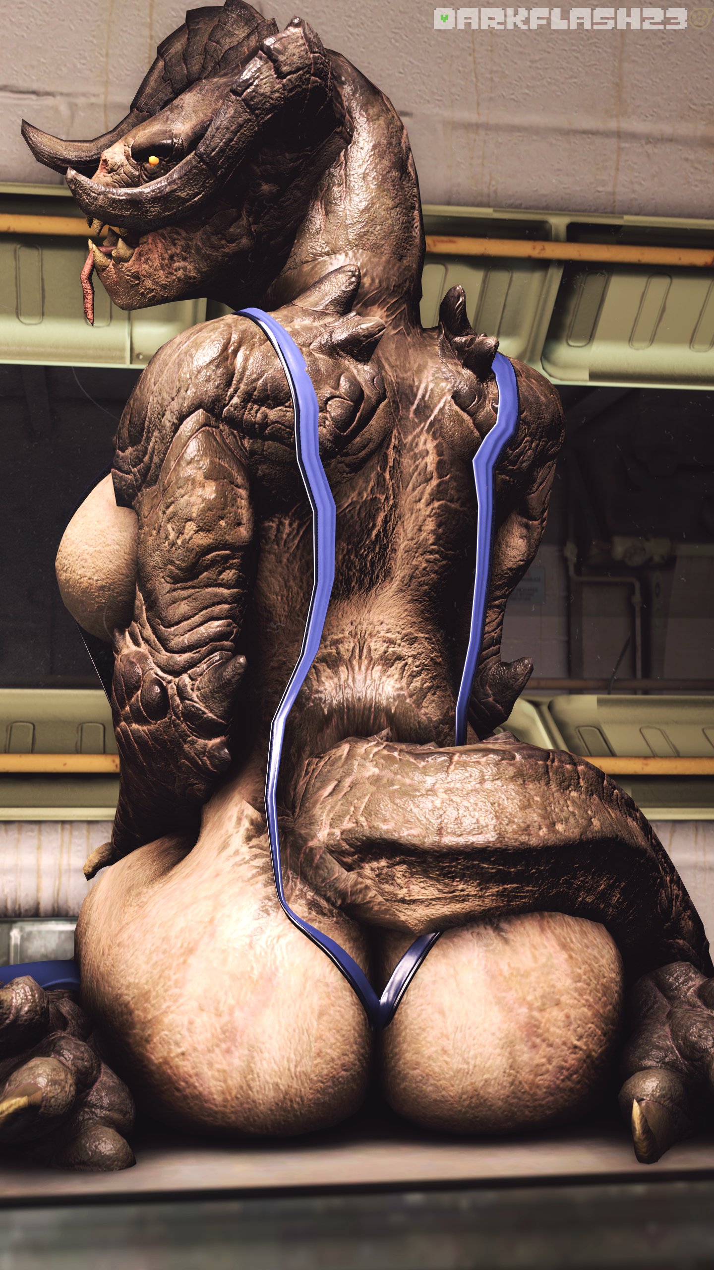 1girls, 3d, darkflash23, deathclaw, fallout, female, female deathclaw, female only, horns, monster girl, scalie, tagme