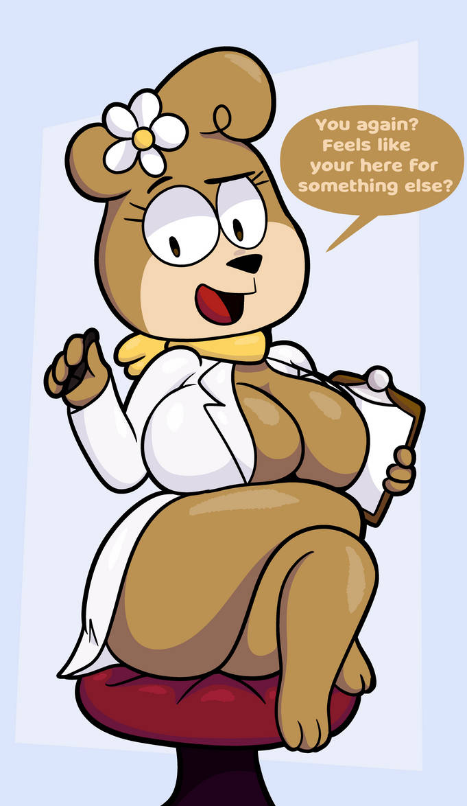 bear cartoon_network cindy_bear doctor female furry hanna-barbera hbo_max jellystone_(hbo_max) sitting_on_chair tits warner_brothers yogi_bear