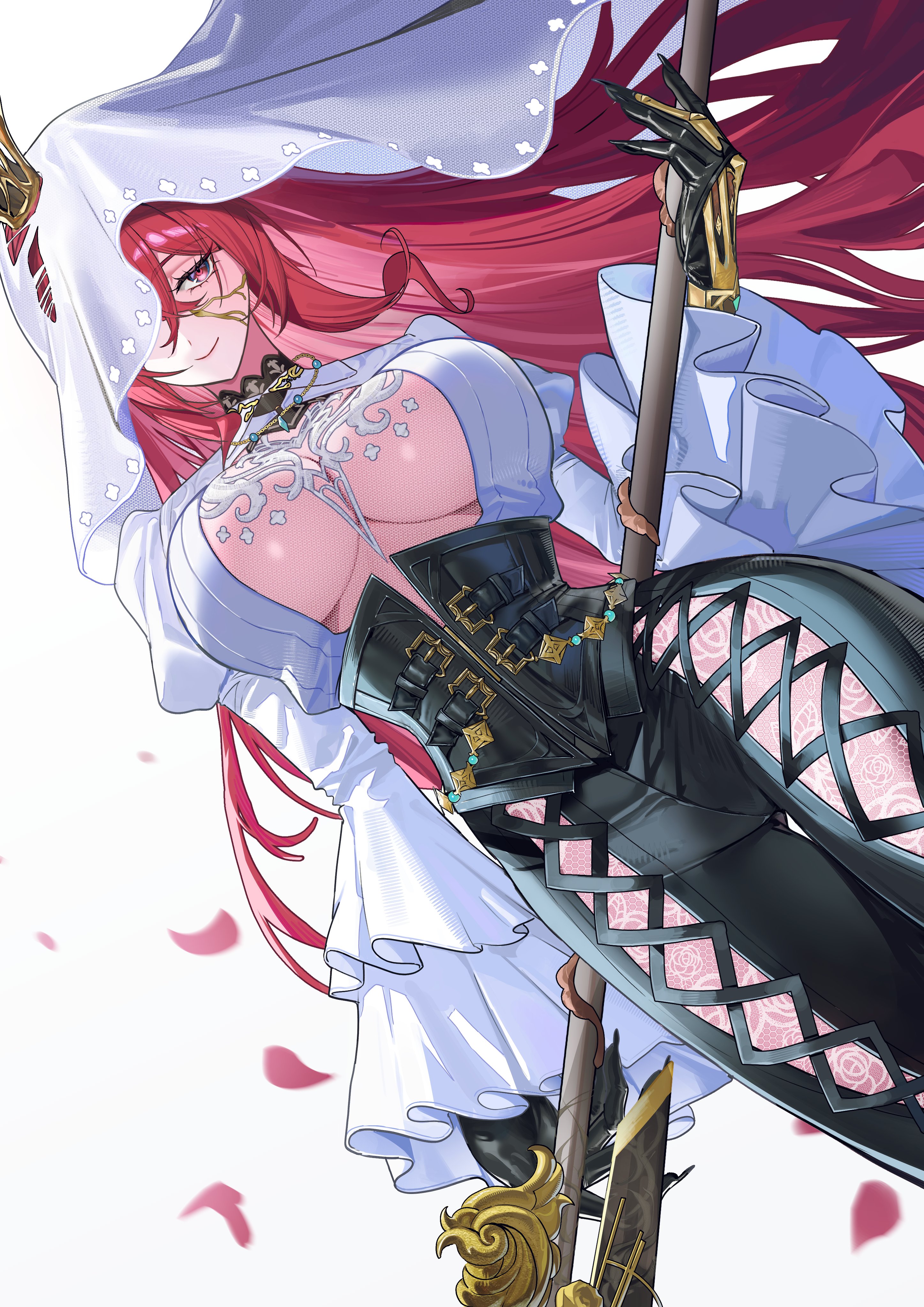 2d, artist request, barely contained, barely contained breasts, big ass, big breasts, character request, child bearing hips, cleavage, cleavage cutout, cleavage overflow, cleavage window, code vein 2, hourglass figure, hourglass figured female, large ass, large breasts, long hair, mature, mature body, mature female, mature figure, mature woman, milf, milf ass, milf body, mommy, mommy dom, mommy kink, mommy milkers, priestess, red hair, redhead, redhead female, sfw, slim waist, smiling, thick ass, thick hips, thick thighs, underboob, video game character, viewed from below, wide hips