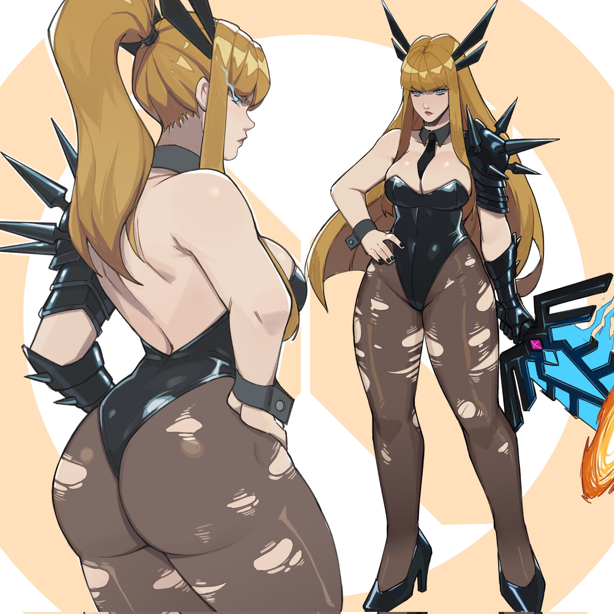 1girls, 2d, abs, alternate version available, armpit, armpits, ass, axiyo, bangs, beer, beer can, belly, belly button, big ass, big breasts, blonde female, blonde hair, blue eyes, breasts, bunnysuit, canned drink, clothed, clothed female, crossed legs, drink, ear ring, earrings, female, female only, fit, fit female, holding object, large breasts, light skin, light-skinned female, long hair, looking at viewer, magic, magik (illyana rasputin), magik (marvel rivals), marvel, marvel comics, marvel rivals, midriff, muscular, muscular female, mutant, mutant (marvel), navel, new mutants, nude version available, pantyhose, portal, remote, ripped pantyhose, root beer, russian, russian female, shorts, shoulder pads, sitting, slavic, slavic girl, solo, spiked armwear, spiked shoulder pads, spiked thighband, stockings, stomach, superhero costume, superheroine, thick, thick thighs, thighs, toned, toned female, torn clothes, tummy, tv remote, using powers, x-men