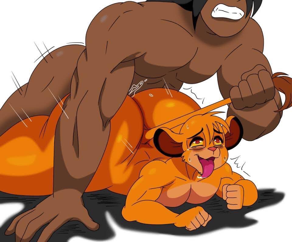 anal, anal penetration, anal sex, ass, big ass, cub, from behind position, human on anthro, looking pleasured, male, simba, sssonic2, the lion king, yaoi, young