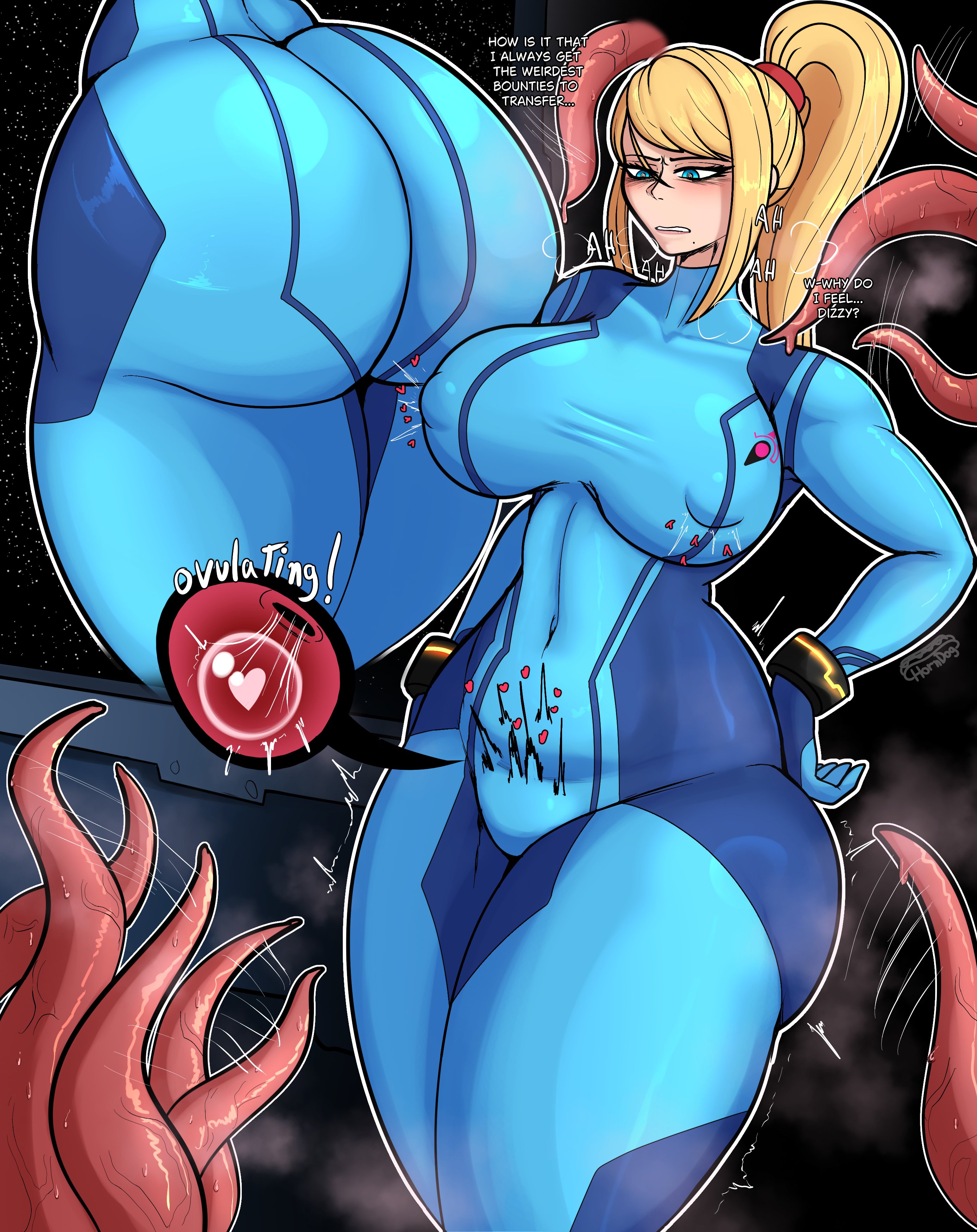 1girls, 1monster, aroused, aroused female, ass, before sex, big ass, big breasts, big nipples, big thighs, blonde hair, blue eyes, blush, breasts, dialogue, female, gigantic ass, gigantic breasts, gigantic thighs, horndogo36, horny, horny female, huge ass, huge breasts, huge thighs, hyper, hyper ass, hyper thighs, imminent sex, interspecies, metroid, monster, monster on female, nipples, ovulating, ovulation, ponytail, pussy, samus aran, tentacle, tentacle sex, text, thick thighs, thighs, thinking, thinking about sex, zero suit samus