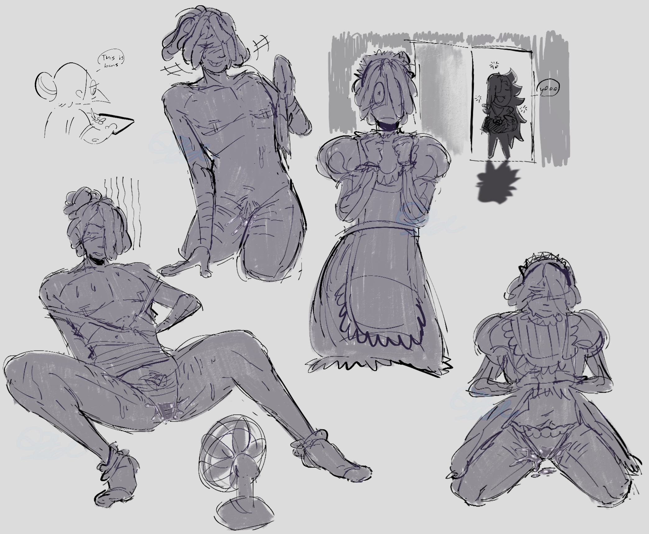 cookie run, cookie run kingdom, holding skirt, licorice cookie, maid uniform, orionepidemic, panties, sweat, transmasc, vampire cookie