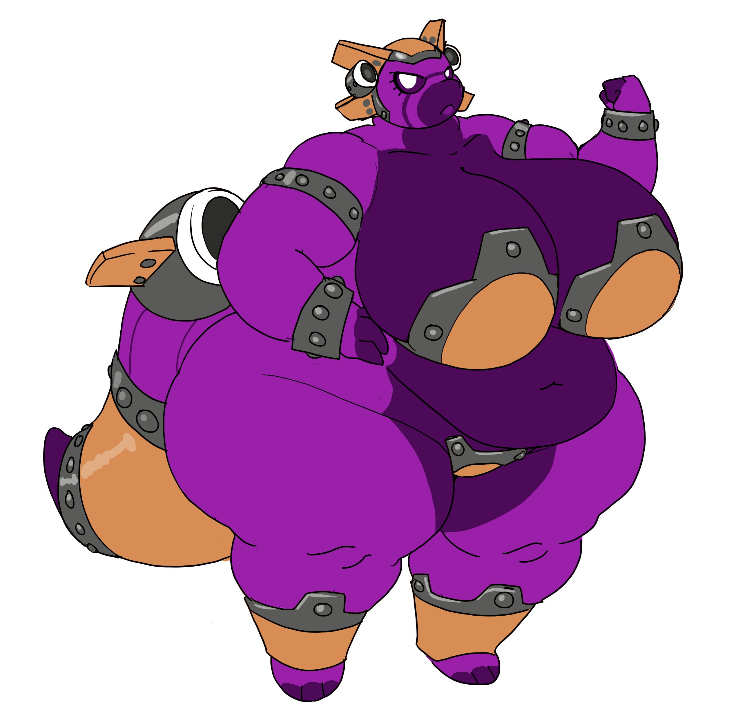 1girls, 2021, absurd res, aircraft, anthro, armband, armor, ass, bbw, belly, big airship of doom, big ass, big belly, big breasts, big butt, bikini armor, bloons td 6, bloons tower defense, breasts, cellulite, clothed, clothing, digital media (artwork), female, flexing, foba the large (vdisco), furgonomics, hi res, huge ass, huge breasts, huge butt, living aircraft, living machine, living vehicle, morbidly obese, obese, overweight, overweight female, partially clothed, purple body, purple skin, simple background, solo, solo focus, thick thighs, unconvincing armor, vdisco, vehicle, white background, white eyes, wide hips