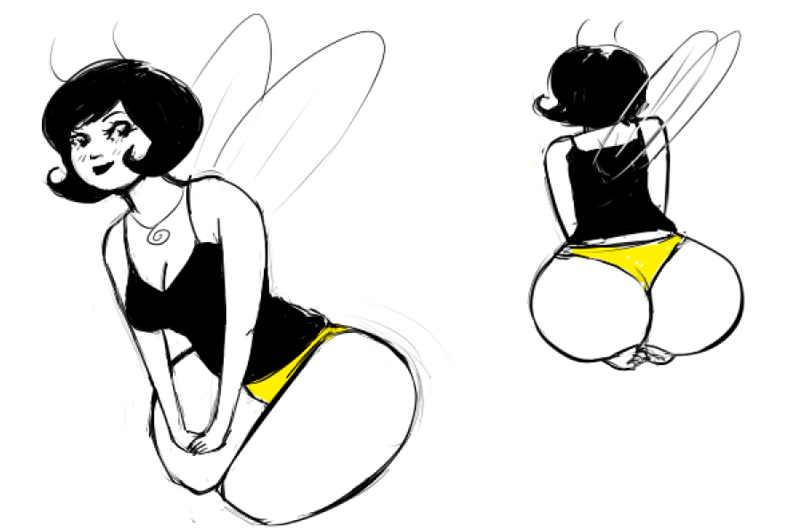 antennae_(anatomy) ass barefoot breasts cleavage clothed clothing dark_hair feet female firefly hair homestuck humanoid insect_wings jewelry looking_at_viewer necklace panties serenity_(homestuck) shirt solo tank_top topwear underwear unknown_artist wings