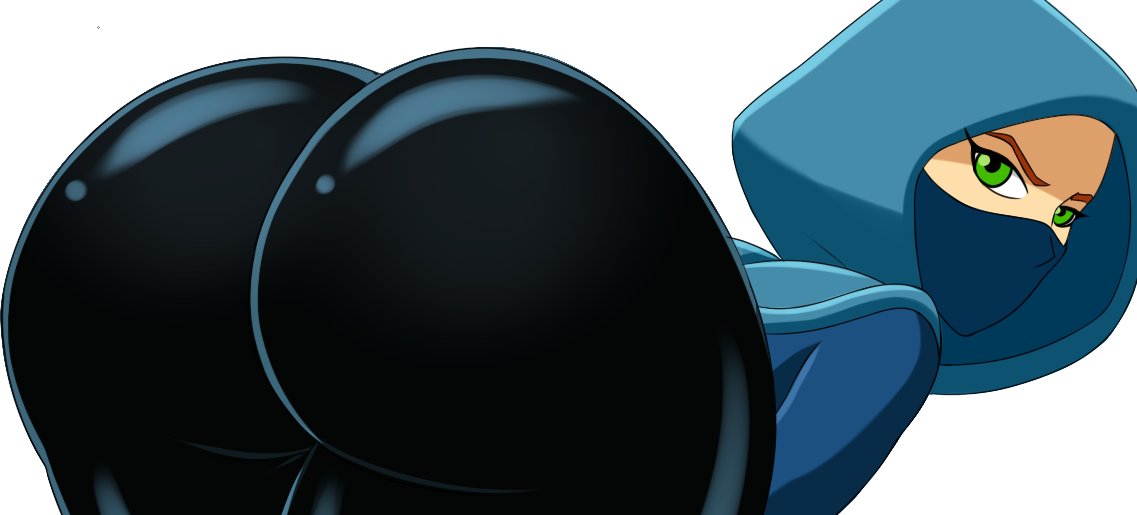 1girls, angry face, ass, ben 10, ben 10 (classic), big ass, bubble ass, bubble butt, cartoon network, face mask, facemask, female, future gwen, future gwen (ben 10,000), green eyes, gwen tennyson, hood, mouth mask, porongoneitor, red hair, seductive, seductive pose, solo
