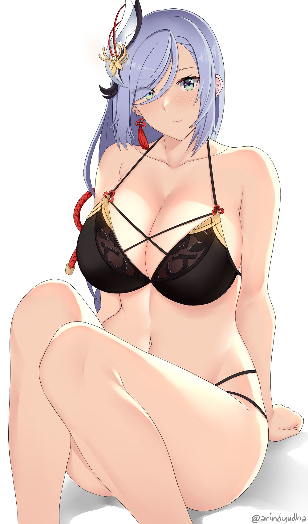 bikini, female, genshin impact, shenhe (genshin impact), tagme